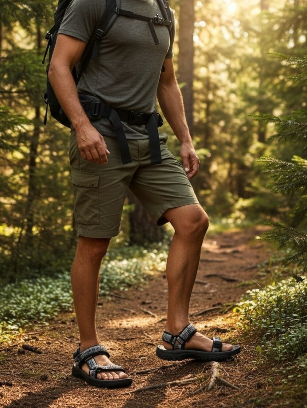NWT Muboliy MTEYDMA Men's Hiking Sandals - Grey - Size 43